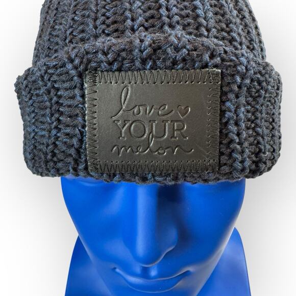Love Your Melon Navy Pom Beanie Hat - Picture 2 of 8